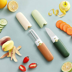 2 In 1 Fruit Cutting Knife With Peeler For Peeling And Cutting