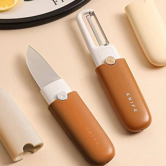 2 In 1 Fruit Cutting Knife With Peeler For Peeling And Cutting