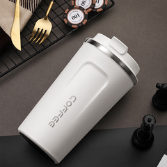 Coffee Cup Heat Stainless Steel Double-layer Smooth Edge Water Bottle Mug For Daily Use (Random Colors) - 510ml