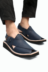 Peshawari Kaptan Sandal - Matte Blue