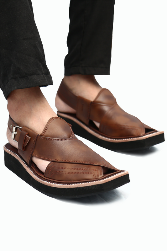 Peshawari Kaptan Sandal - Dou Brown