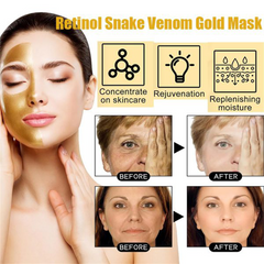 Anti Aging Peel Off Gold Face Mask Retinol Snake Venom Peptide For Blackheads And Pores Moisturizing With Free Silicon Brush - 100% Original