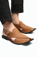 Peshawari Chic Sandal - Mustard Brown