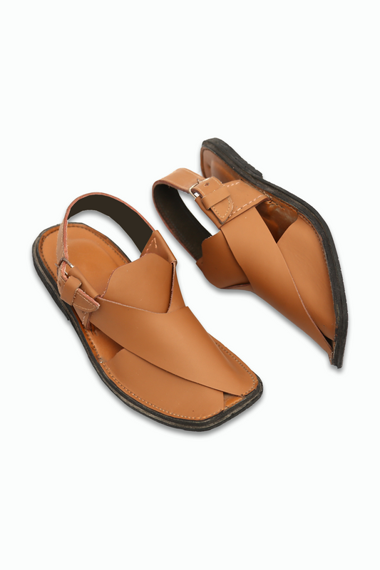 Peshawari Chic Sandal - Mustard Brown