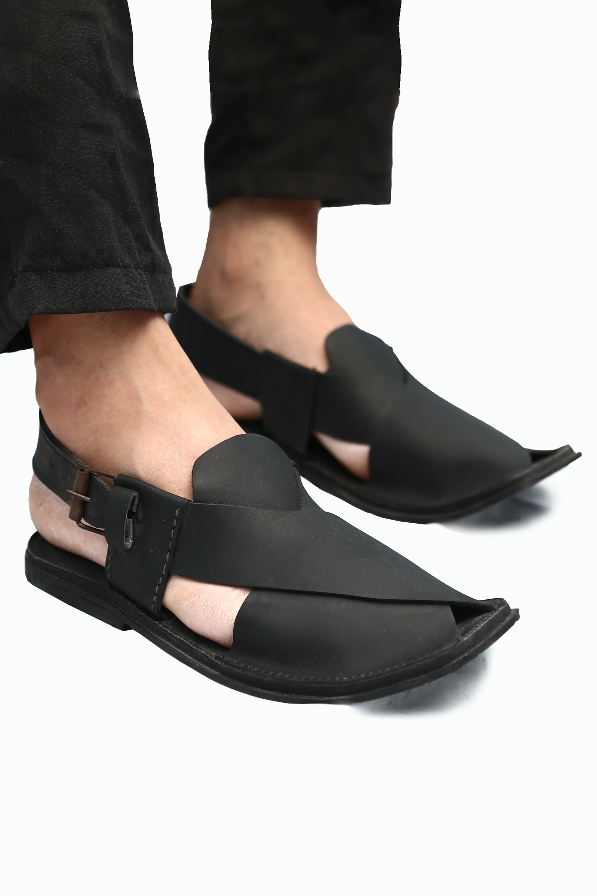 Peshawari Chic Sandal - Matte Black