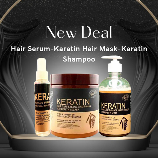 Pack Of 3 Items Keratin Hair Mask | Keratin Shampoo | Keratin Hair Serum