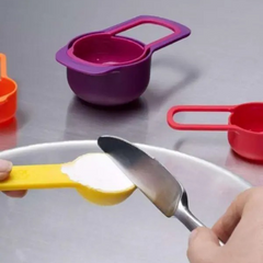 Measuring Cup And Spoon Set – 6pcs (Random Colors)