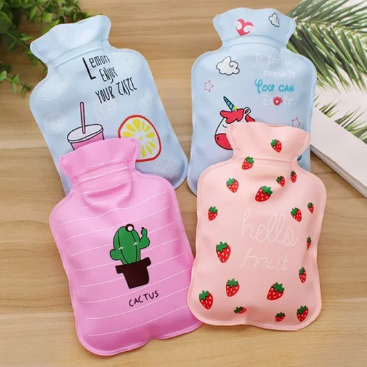 Mini Hot Water Bottle Warmer Perfect For Pain Relief (Random Design)