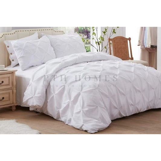 Pintuck Pleated White - Duvet Cover Set