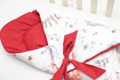 Grey Red Florals - Sleeping Bag