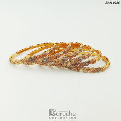 Gold Plated Gem Stone Bangles (BAN-0025)