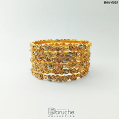 Gold Plated Gem Stone Bangles (BAN-0025)