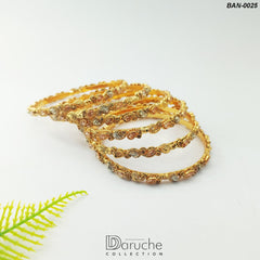 Gold Plated Gem Stone Bangles (BAN-0025)