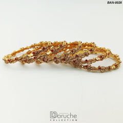 Gold Plated Gem Stone Bangles (BAN-0026)