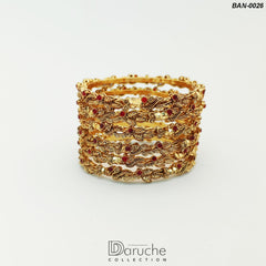 Gold Plated Gem Stone Bangles (BAN-0026)