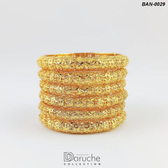 Gold Plated Gold Look 6 Pieces Bangles