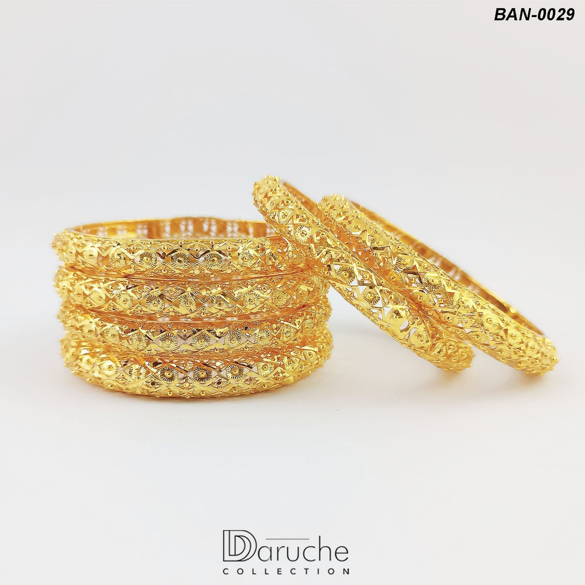 Gold Plated Gold Look 6 Pieces Bangles