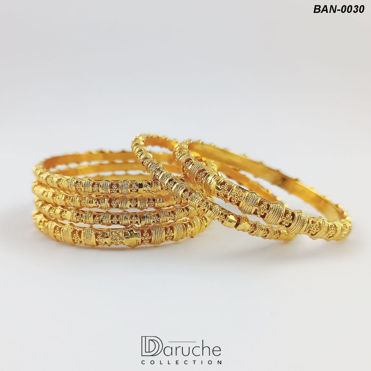 Gold Plated Gold Look 6 Pieces Bangles