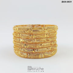 Gold Plated Gold Look 6 Pieces Bangles