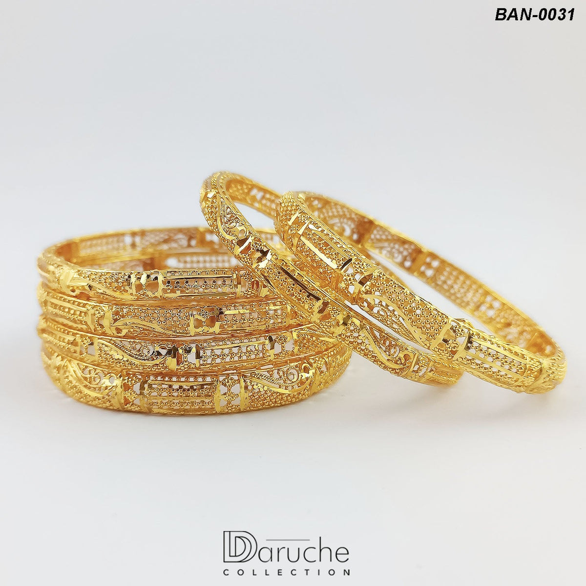 Gold Plated Gold Look 6 Pieces Bangles