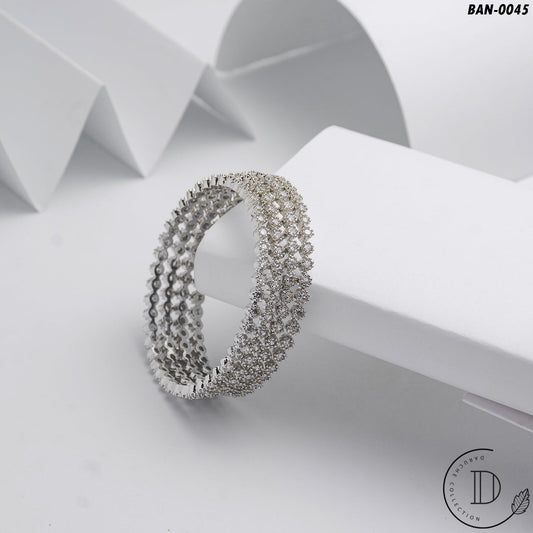 Stunning Silver Plated Zircon Stone Bangles