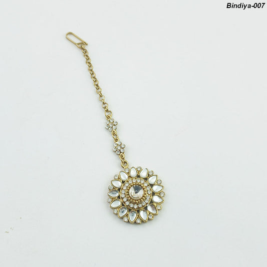 Antique Kundan Stone Pearl Bindiya