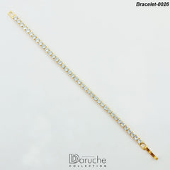 Gold Plated White Zircon Stones Bracelet