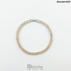 Silver Plated Champagne Zircon Stones Bracelet