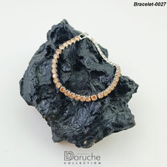 Silver Plated Champagne Zircon Stones Bracelet