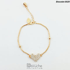 Gold Plated Zircon Stone Heart Bracelet