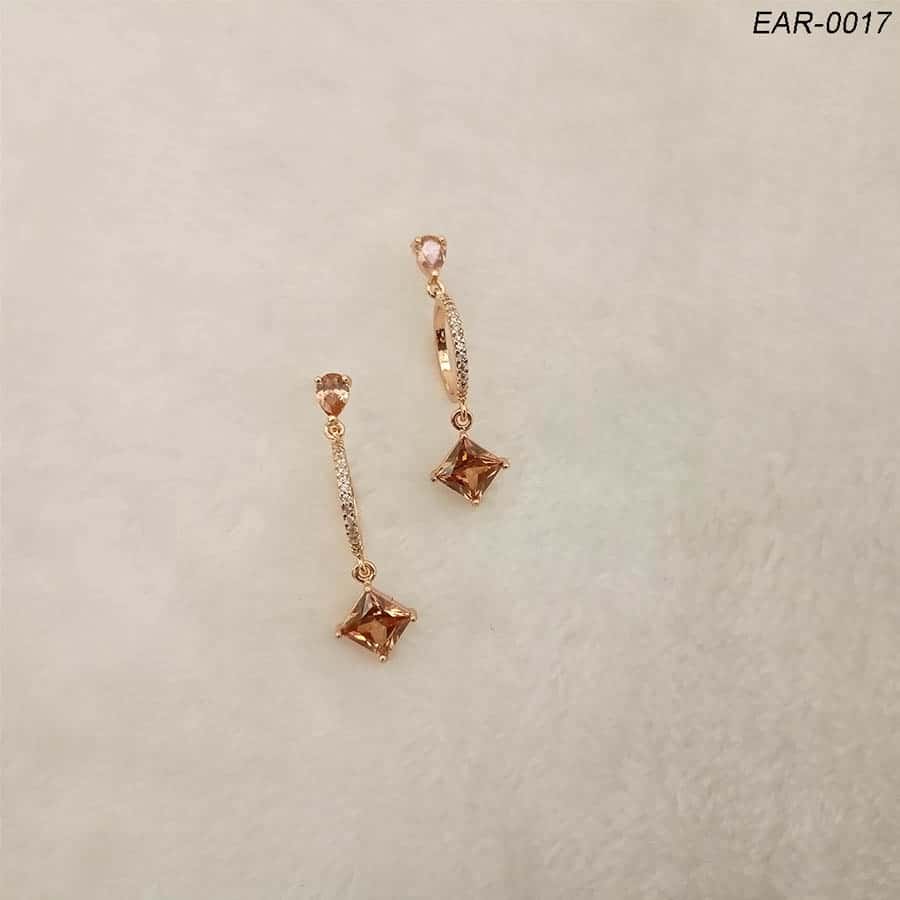 Gold Plated Zircon Stones Earrings (EAR-0017)