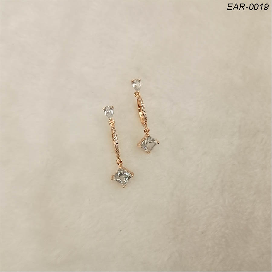 Gold Plated Zircon Stones Earrings (EAR-0019)