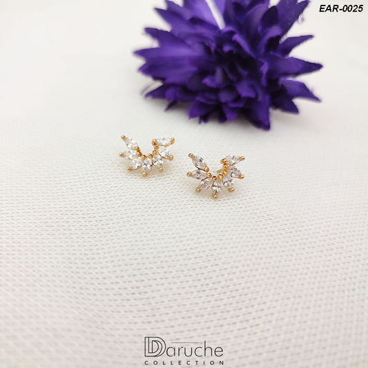 Gold Plated Zircon Stone Tops (EAR-0025)