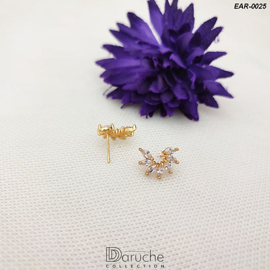 Gold Plated Zircon Stone Tops (EAR-0025)