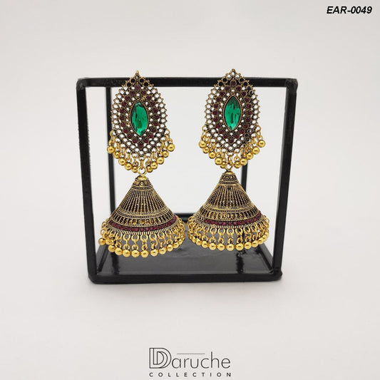 Gold Plated Manjoos Earrings (EAR-0049)