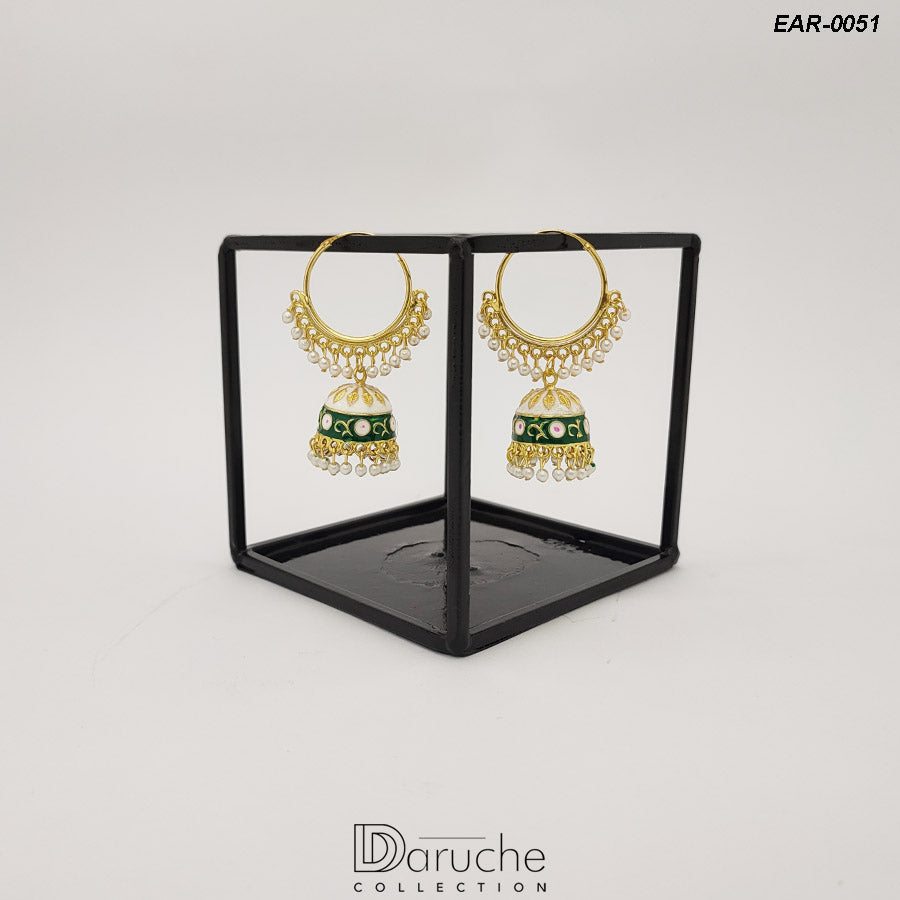 Gold Plated Meena Earrings (EAR-0051)