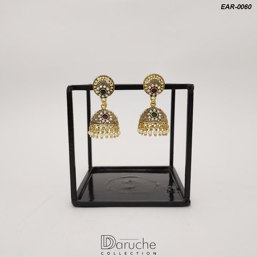 Gold Plated Manjoos Pearls Earrings (EAR-0060)