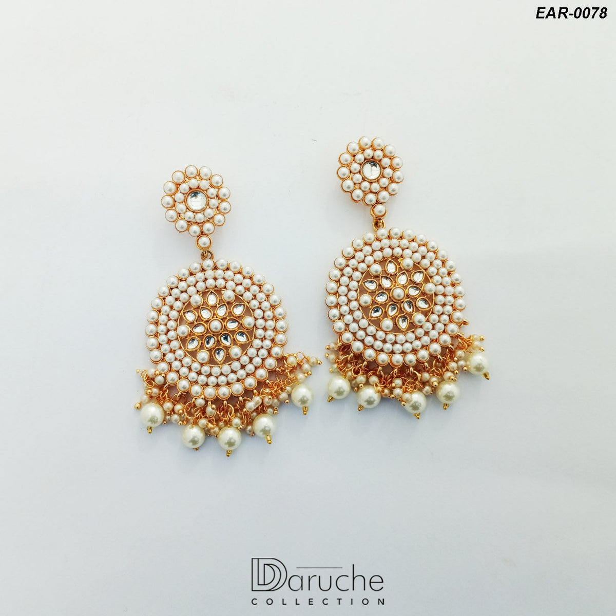 Gold Plated Pearl Earrings (EAR-0078)