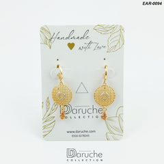 Gold Plated Champagne Zircon Stone Earrings