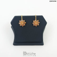 Gold Plated Champagne Cubic Zircon Stone Earrings