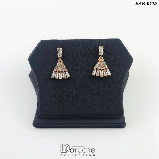 Gold Plated White Zircon Stones Earrings