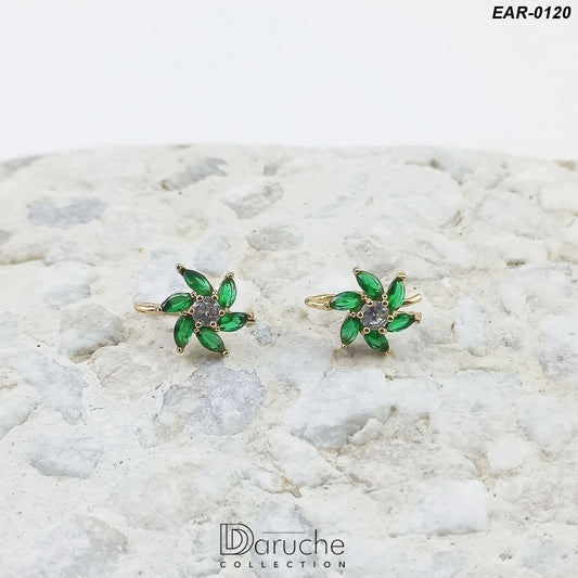 Gold Plated Green Cubic Zircon Stones Earrings