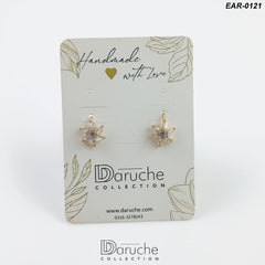 Gold Plated White Cubic Zircon Stones Earrings