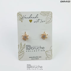 Gold Plated Champagne Cubic Zircon Stones Earrings