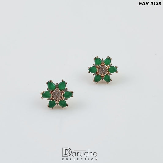 Gold Plated Green Cubic Zircon Stones Earrings