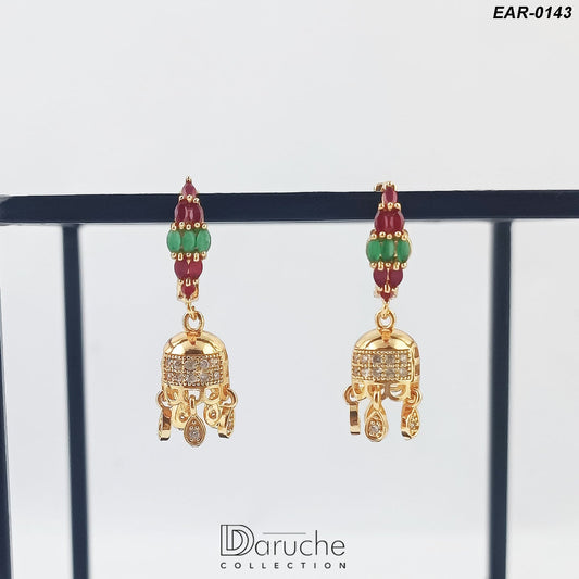 Gold Plated Multi Cubic Zircon Stones Earrings