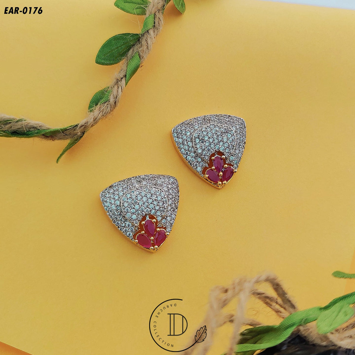 Classic Triangle Zircon Stone Earrings