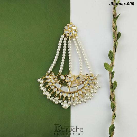 Gold Plated Kundan & Pearl Jhumar