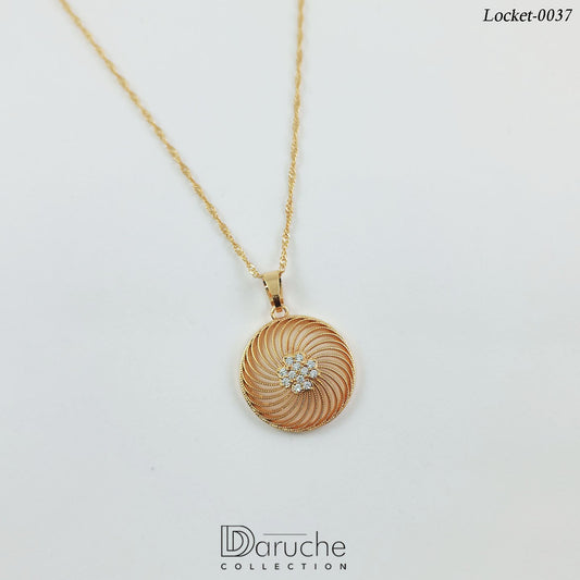 Gold Plated Cubic Zircon Stones Locket