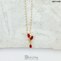 Gold Plated Ruby Zircon Stone Necklace Set